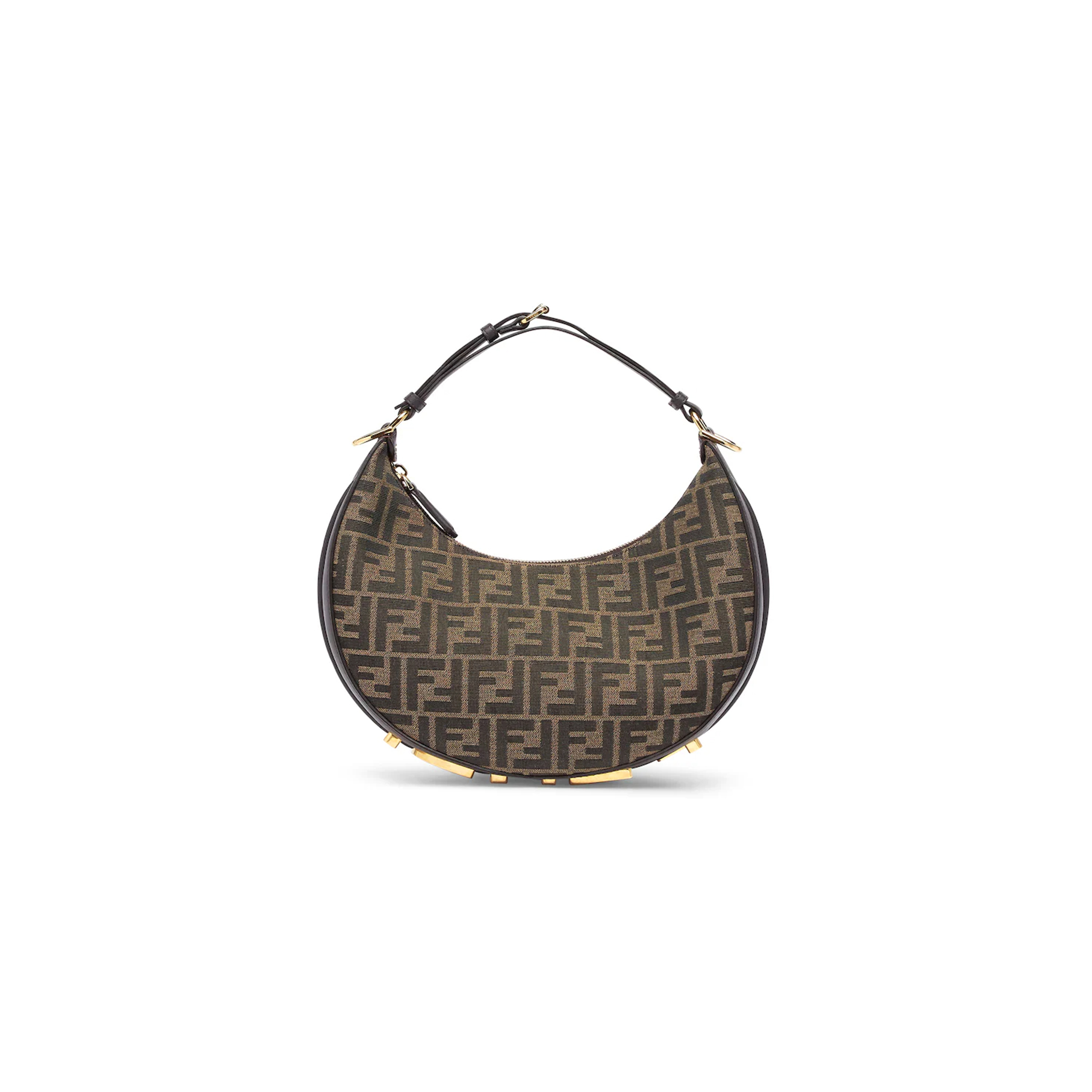 F**di graphy small brown ff jacquard fabric bag 8br798alp3f1i02 (29*24.5*10cm)